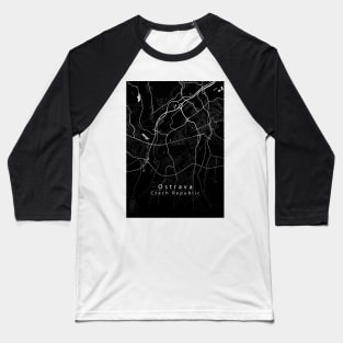 Ostrava Czech Republic City Map dark Baseball T-Shirt